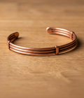 Pulsera de Cobre Puro Artesanal - Diseño Triple Rígida y Ajustable