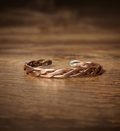 Pulsera de Cobre Puro Artesanal - Diseño Trenzado y Rígido