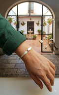 Brazalete "Alba" de Alpaca Artesanal – Elegancia en Cobre Blanco Ajustable