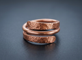 Anillo de Cobre Puro Artesanal - Diseño Espiral Ajustable - Textura Martilleada a Mano