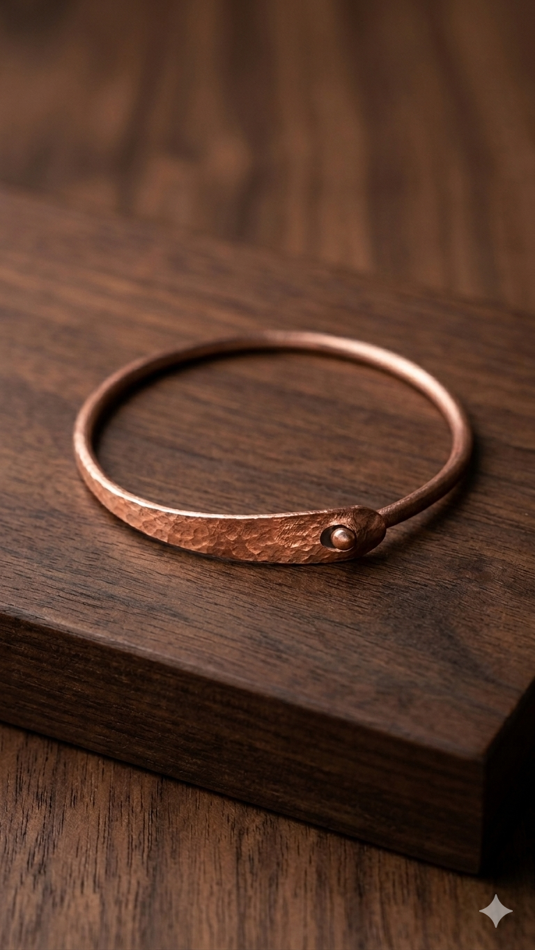Brazalete de Cobre Artesanal: Nobleza y Distinción en tu Muñeca